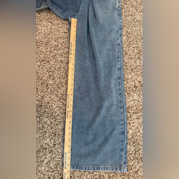 Commense Asymmetrical Ruched Denim Wide-Leg Pants sz S - Picture 9 of 13